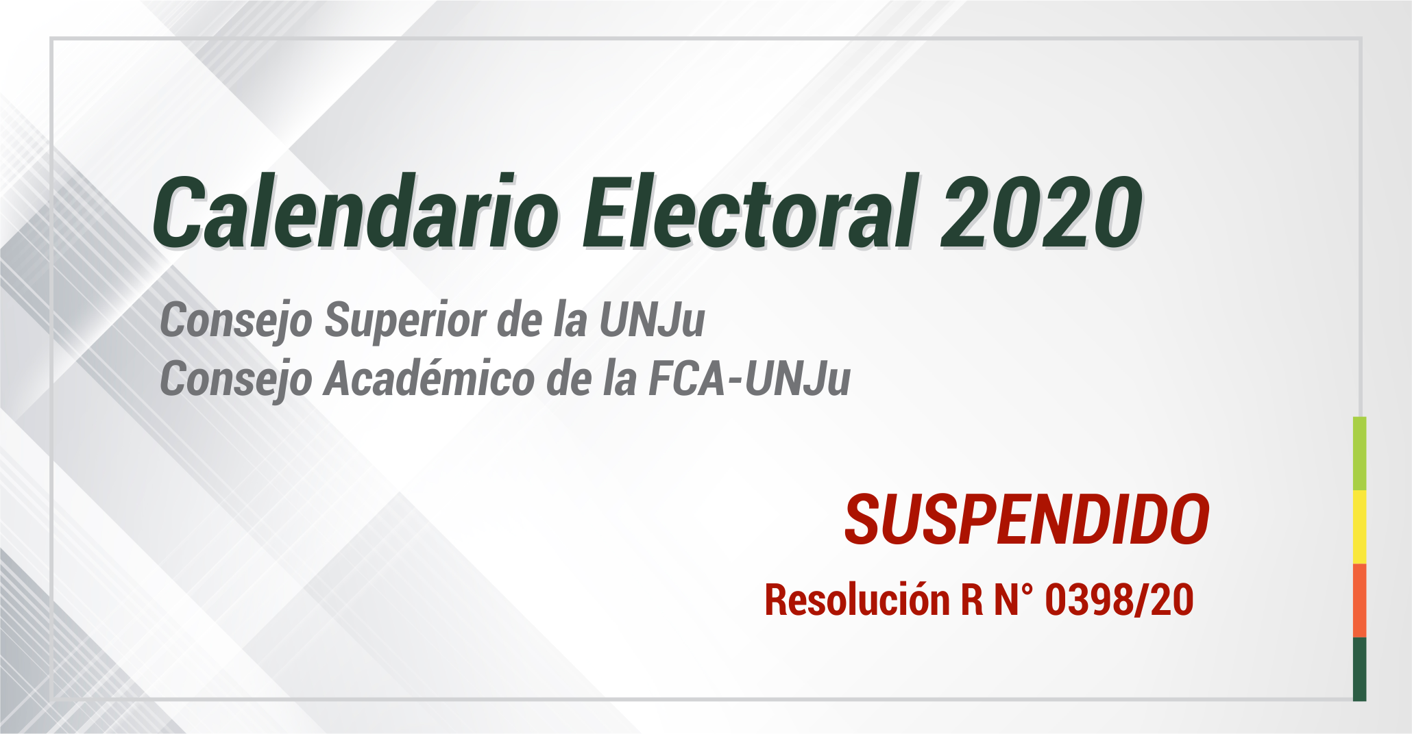 SUSPENSIÓN DE LAS ELECCIONES DE CONSEJEROS SUPERIORES Y ACADÉMICOS