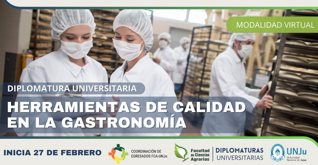 Invitan a cursar la Diplomatura “Herramientas de Calidad en la Gastronomía”