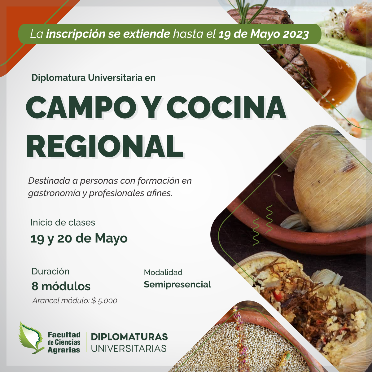 Iniciaron las inscripciones para la Diplomatura Universitaria en Campo y Cocina Regional