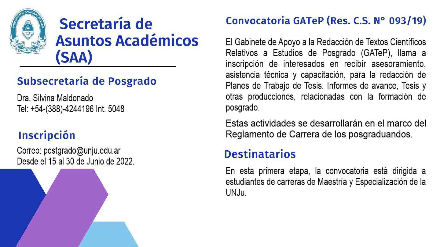 Convocatoria GATEP (Res. C.S. N° 093/19)