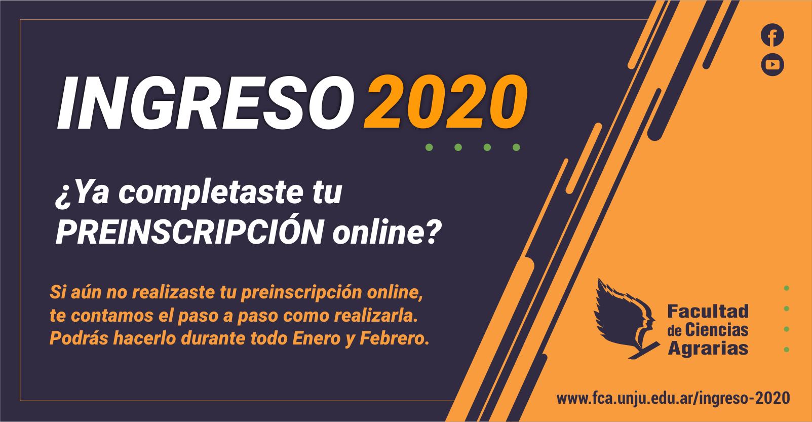 INGRESO 2020 | ¿Ya realizaste tu PREINSCRIPCIÓN on line?