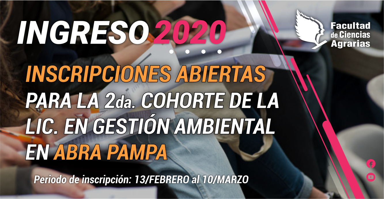 INSCRIPCIONES ABIERTAS PARA LA 2° COHORTE DE LA LIC. EN GESTIÓN AMBIENTAL EN ABRA PAMPA