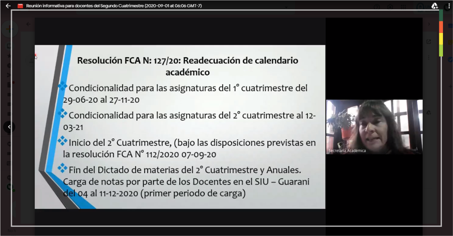 SE REALIZÓ REUNIÓN INFORMATIVA PARA DOCENTES DE LA FCA-UNJu