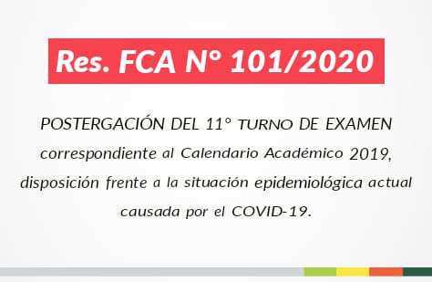 POSTERGACIÓN DEL 11° TURNO DE EXAMEN | CALENDARIO ACADÉMICO 2019