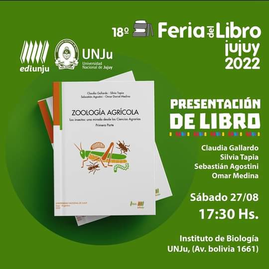 Presentarán el libro “Zoología Agrícola. Los insectos: una mirada desde las Ciencias Agrarias