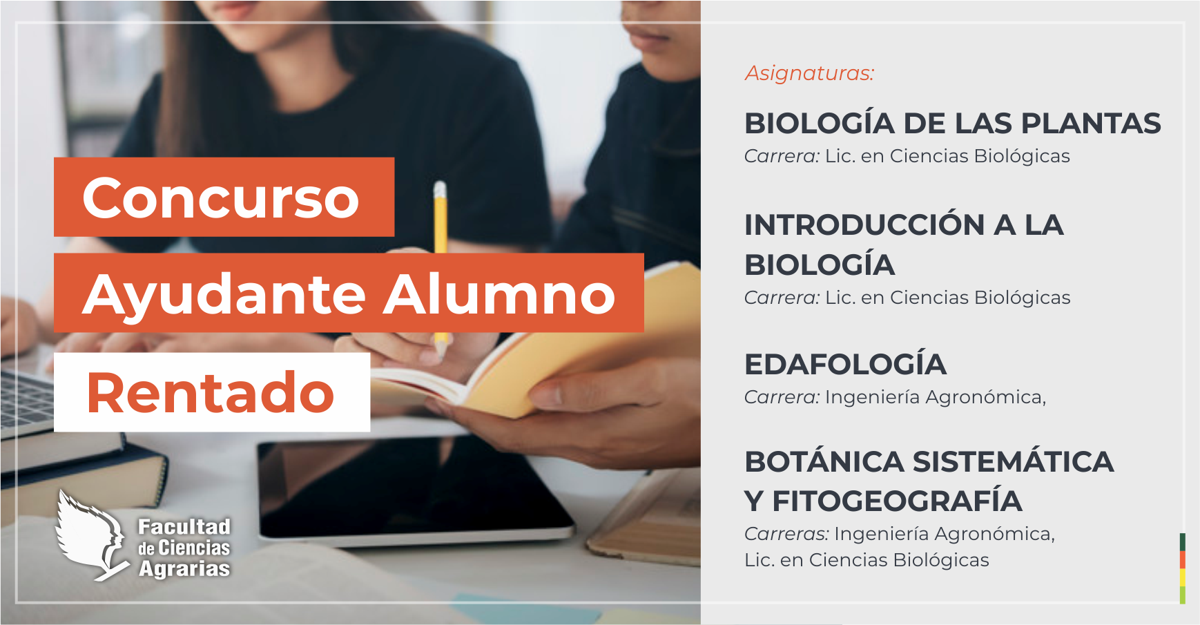 Llamado a inscripción: Concursos de Ayudantes Alumnos