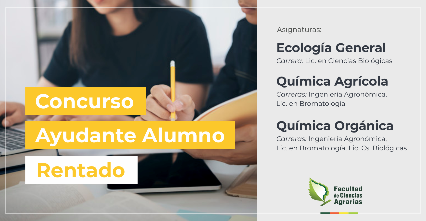 Llamado a inscripciones para Concursos de Ayudantes Alumnos