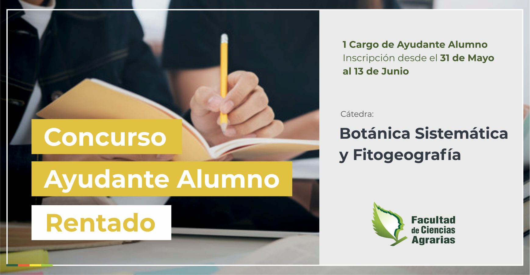 Llamado a Concurso de Ayudante Alumno Rentado