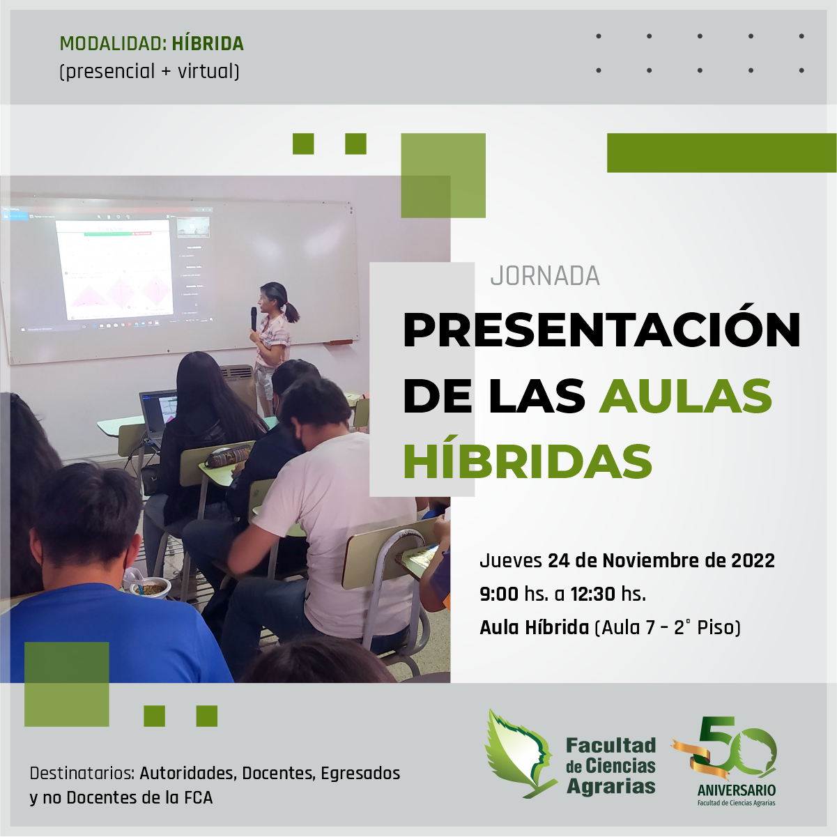 Presentarán las Aulas Híbridas en la FCA-UNJu