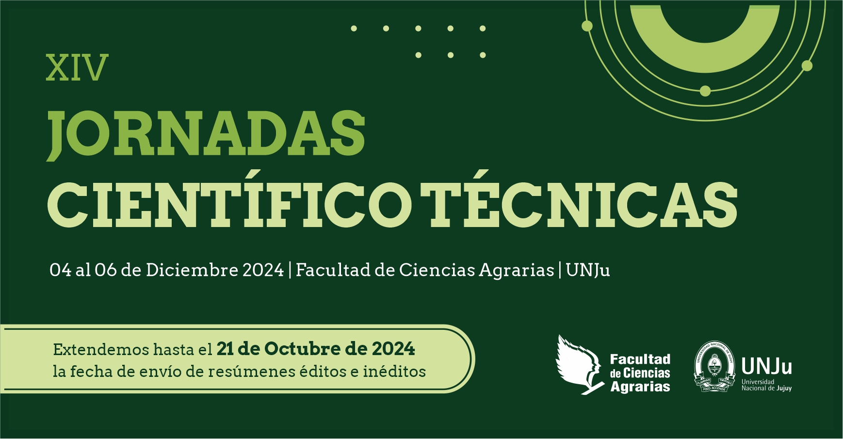 XIV Jornadas Científico-Técnicas: Prorrogan presentación de resúmenes hasta el 21 de octubre de 2024