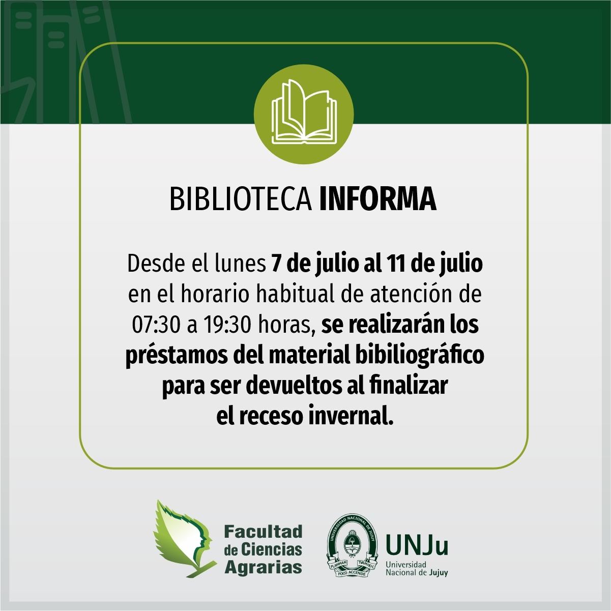Horario de la biblioteca